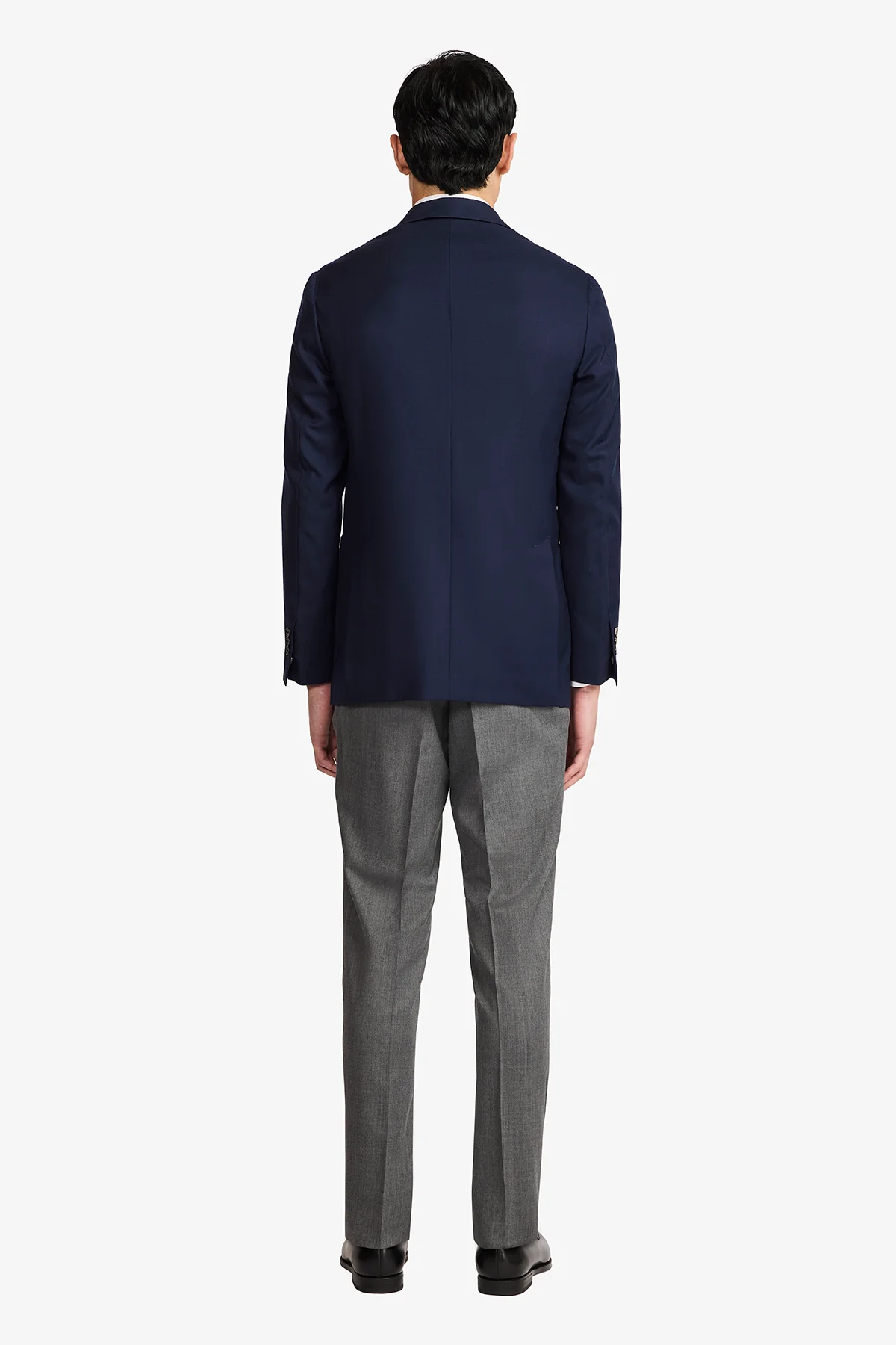 Archer Hand Made Blazer - Wool In Navy Blue Self Design - Image 7