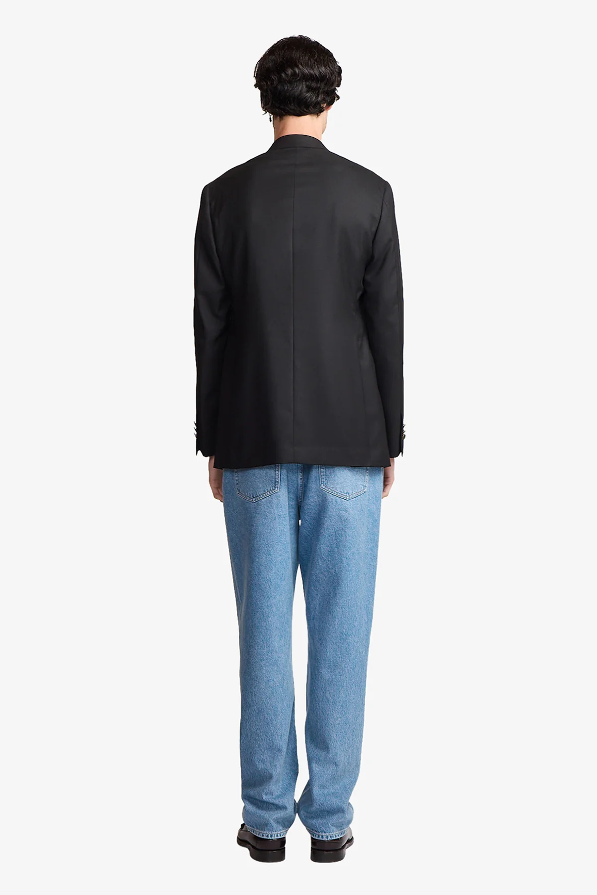 Arlo blazer in Super 110's self design in black - Image 10