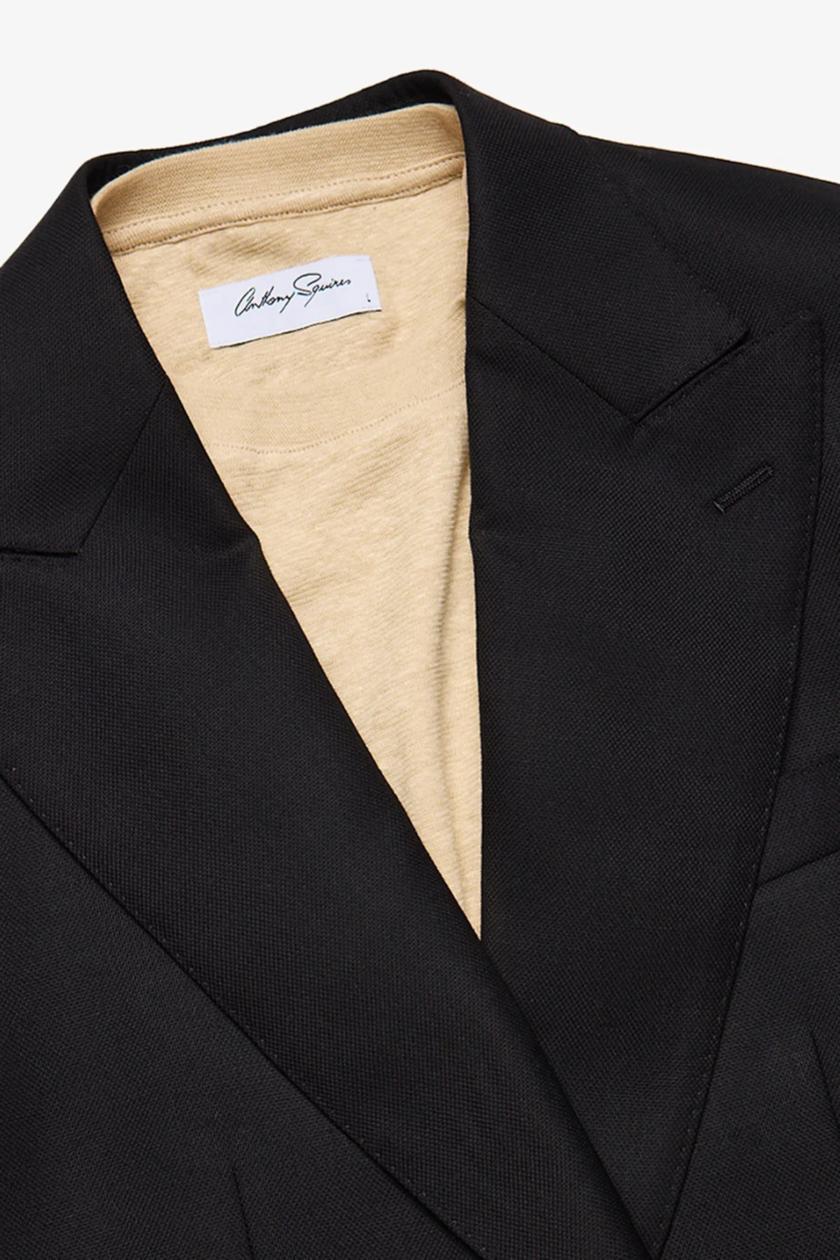Arlo blazer in Super 110's self design in black - Image 3