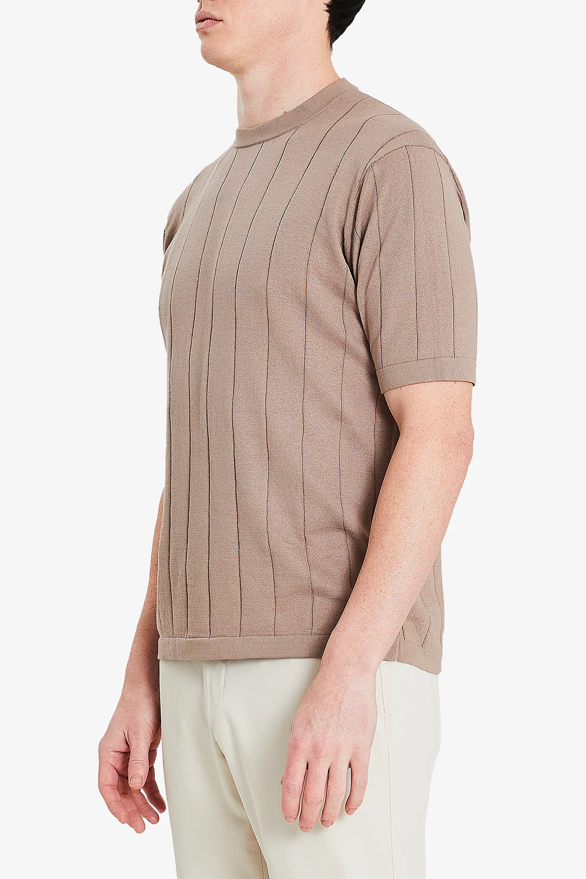 Aviation Knitted Tee - Taupe - Image 4