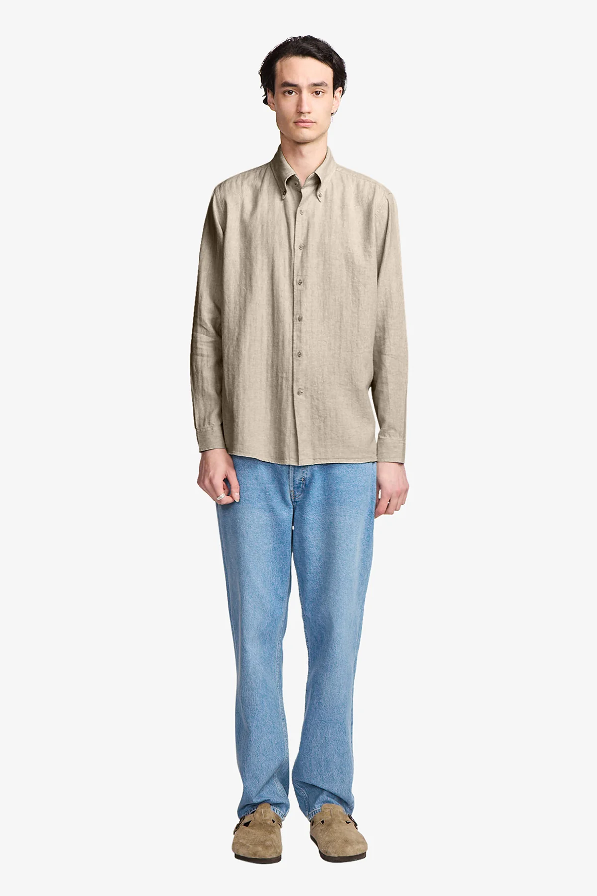 Ben beige herringbone button down - Image 2