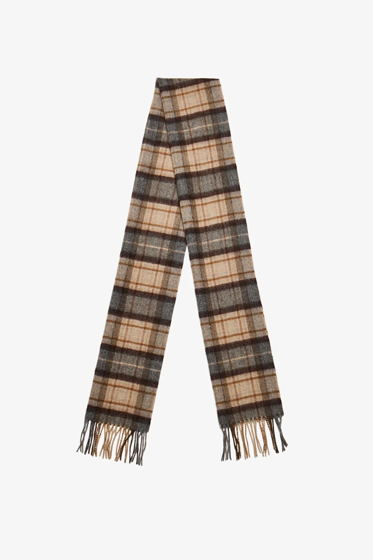 Beige check Cashmere Scarf - Image 2