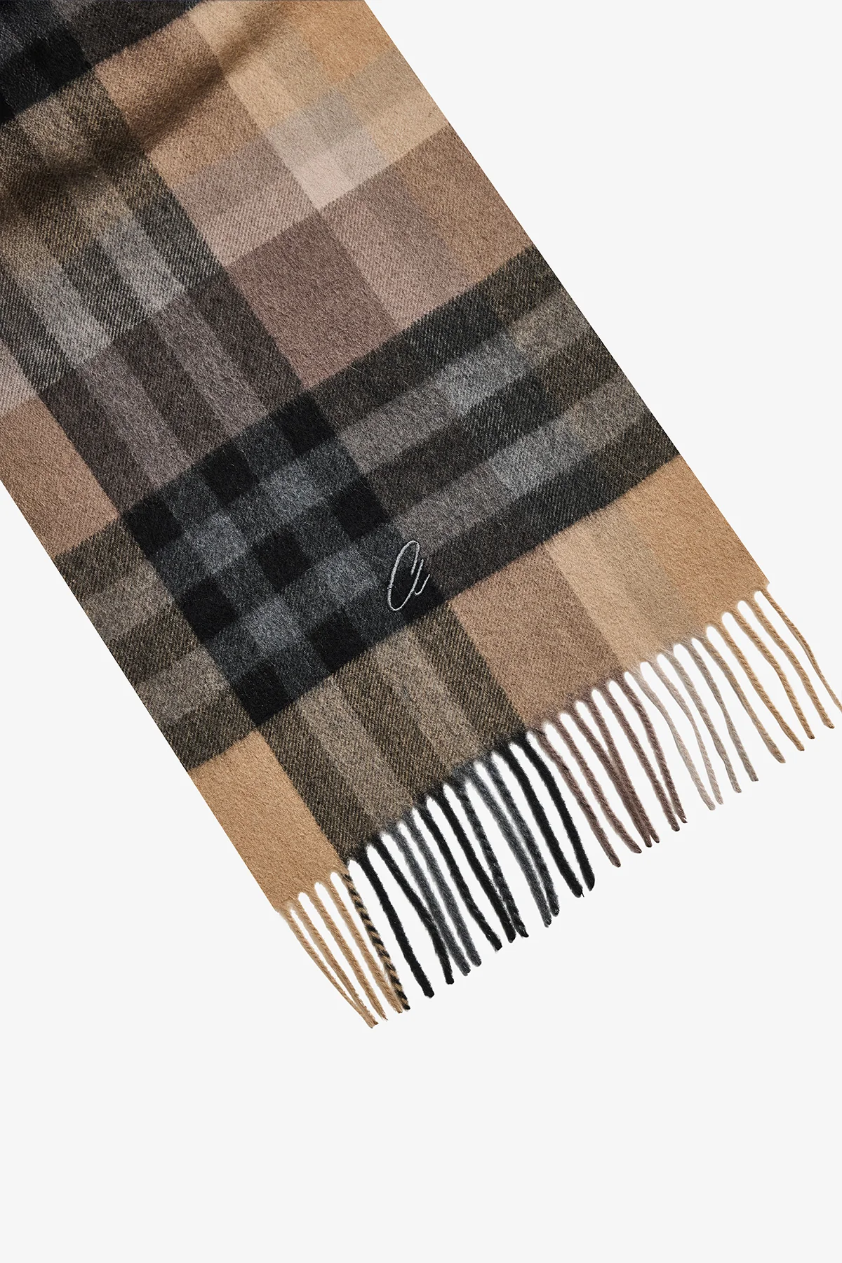 Cashmere Scarf - Camel Check - Image 2