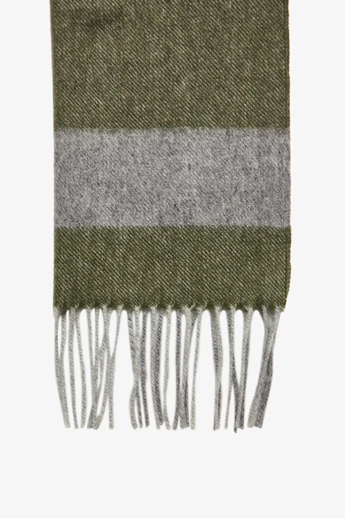 Olive/grey Cashmere Scarf - Image 3
