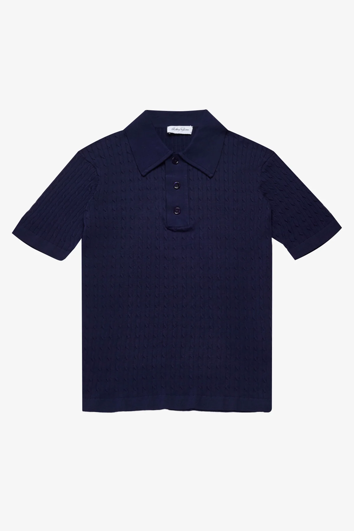 Evan navy knitted cable Polo