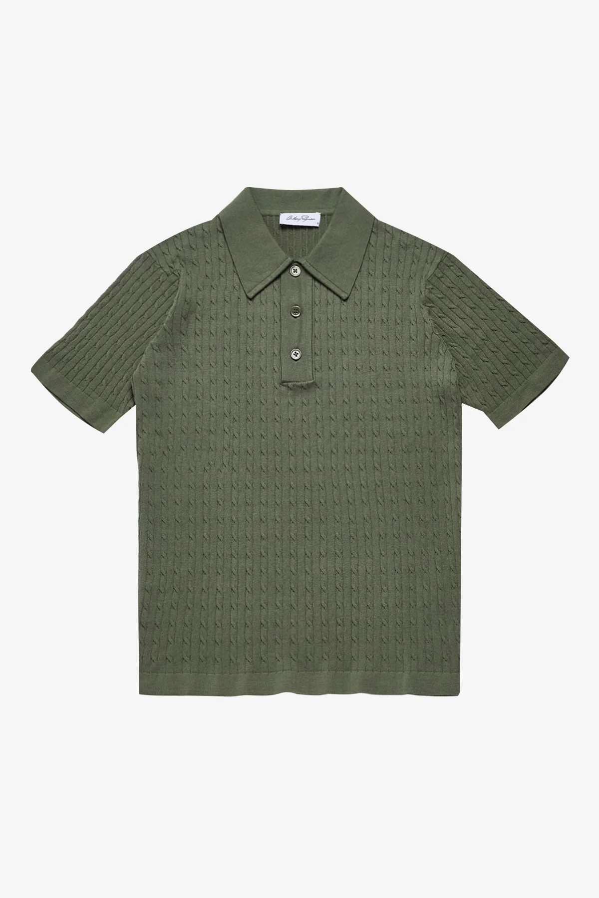 Evan olive knitted cable Polo