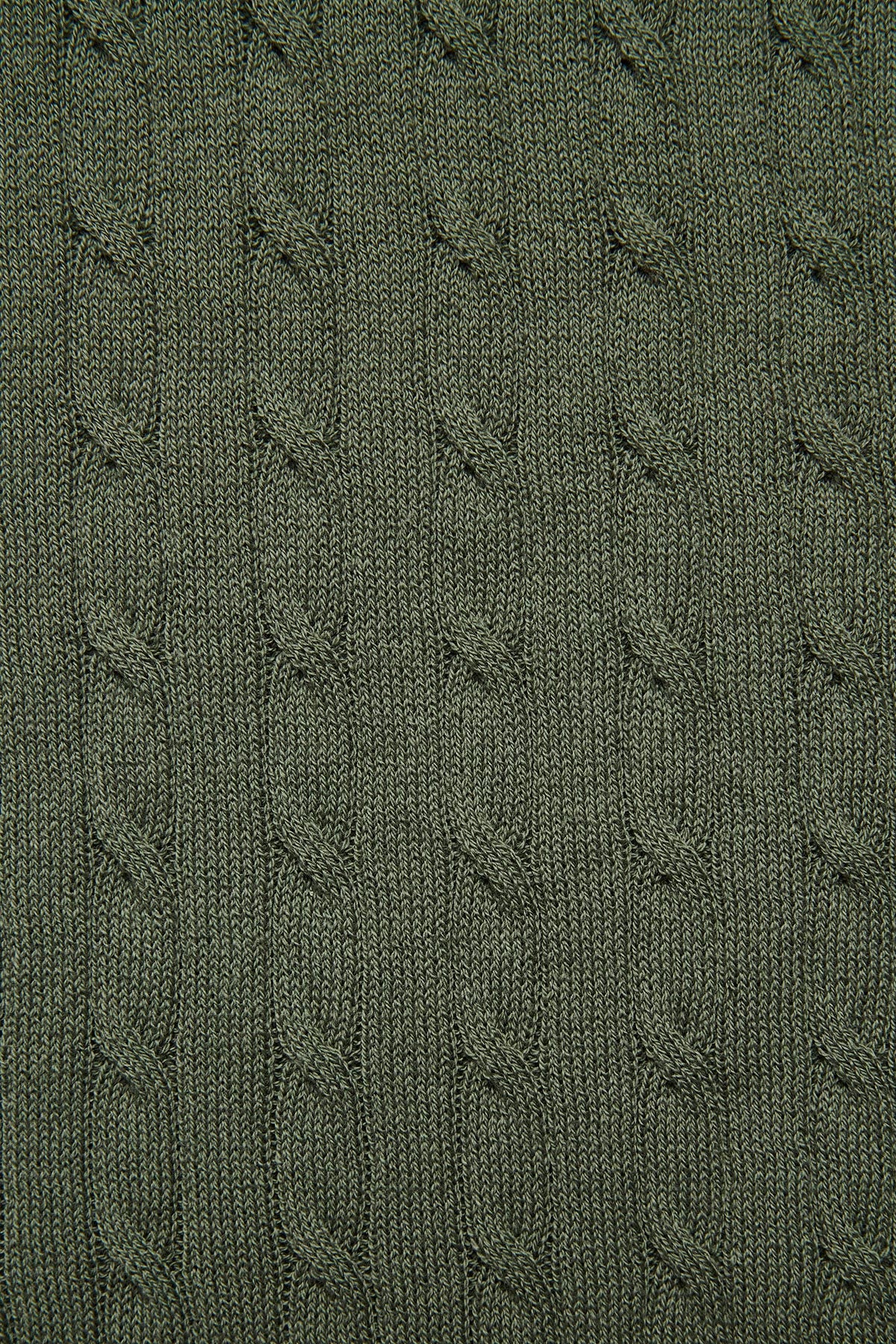 Evan olive knitted cable Polo - Image 4