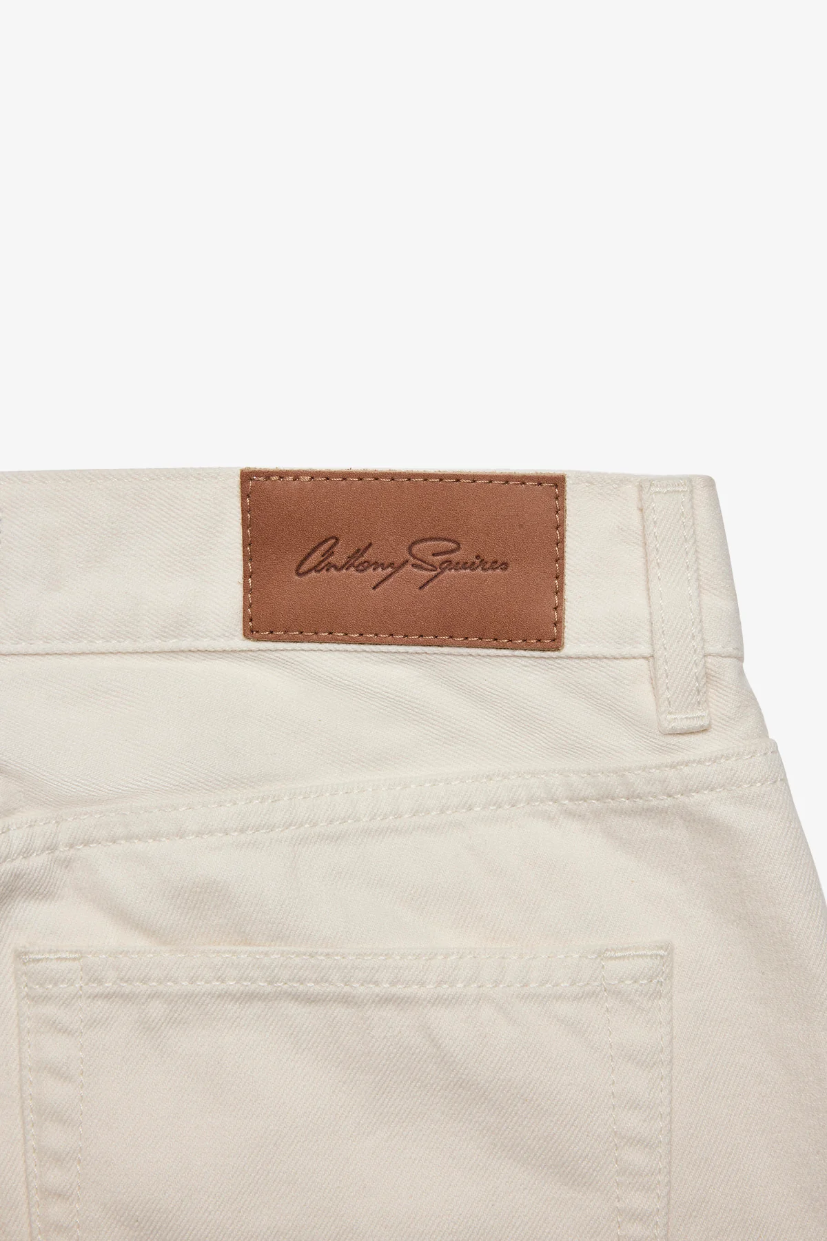 Five pocket denim pant in off-white twill - Image 4