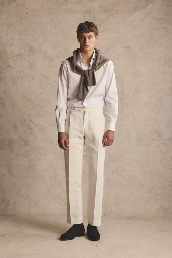 Gian trousers - Linen/cotton in Soft ivory - Image 12