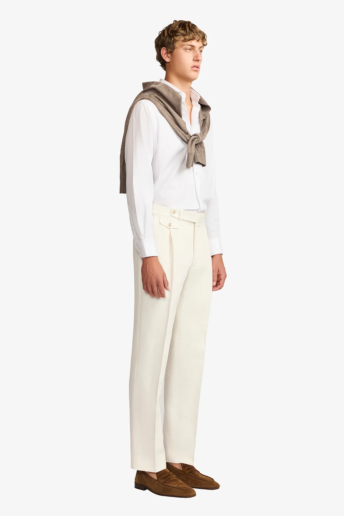 Gian trousers - Linen/cotton in Soft ivory - Image 7