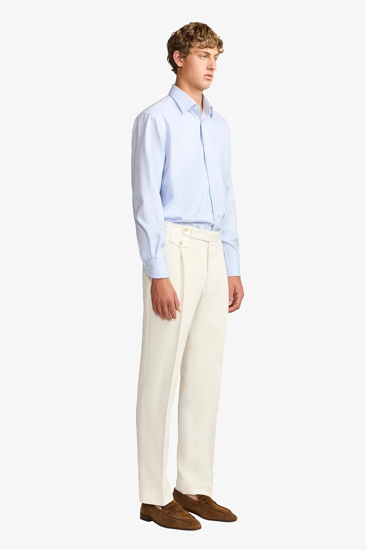 Gus formal shirt - blue twill - Image 4