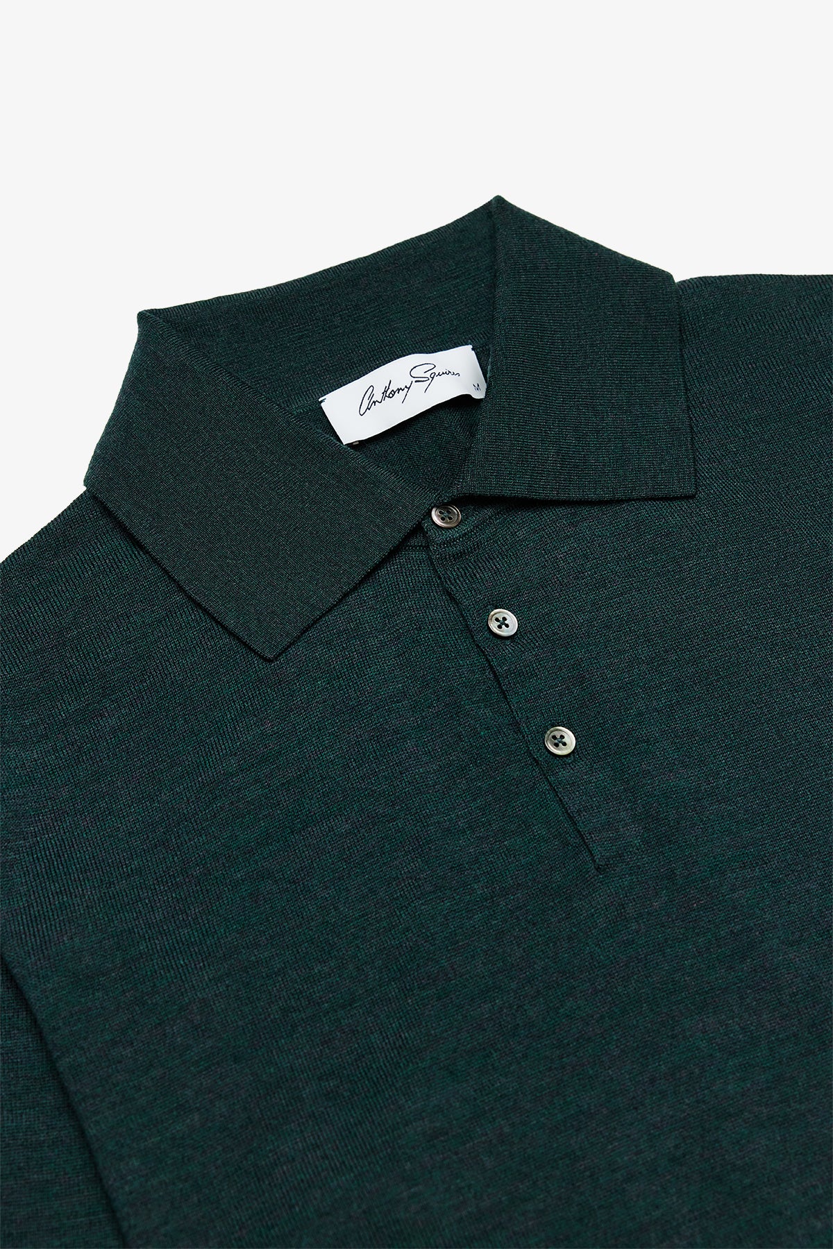 Kelvin - Green Long Sleeve Knit Polo - Image 3