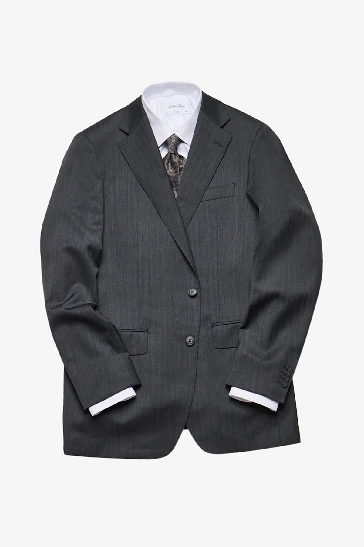 Kennedy Super 120's, charcoal herringbone - Image 7