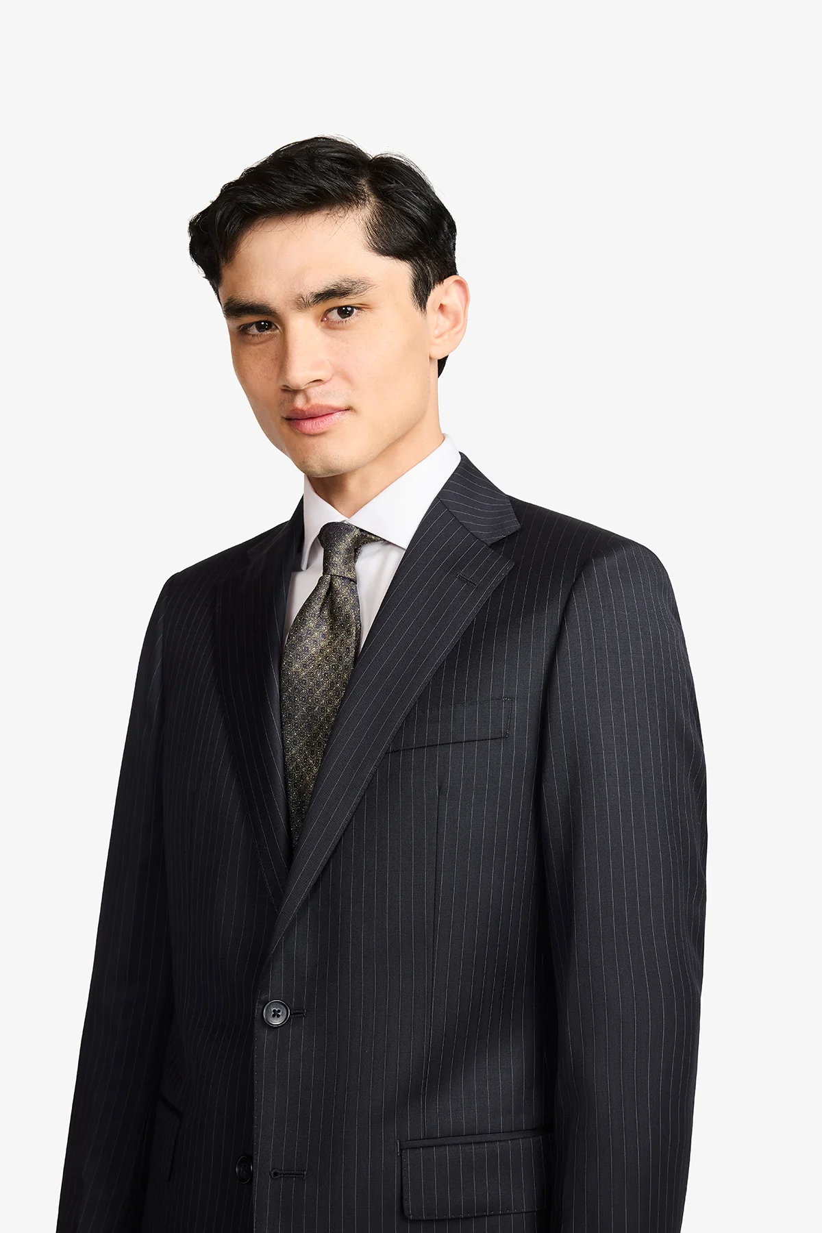 Kennedy Suit - Navy Twill Pinstripe In Pure Wool, Super 100's - Image 8