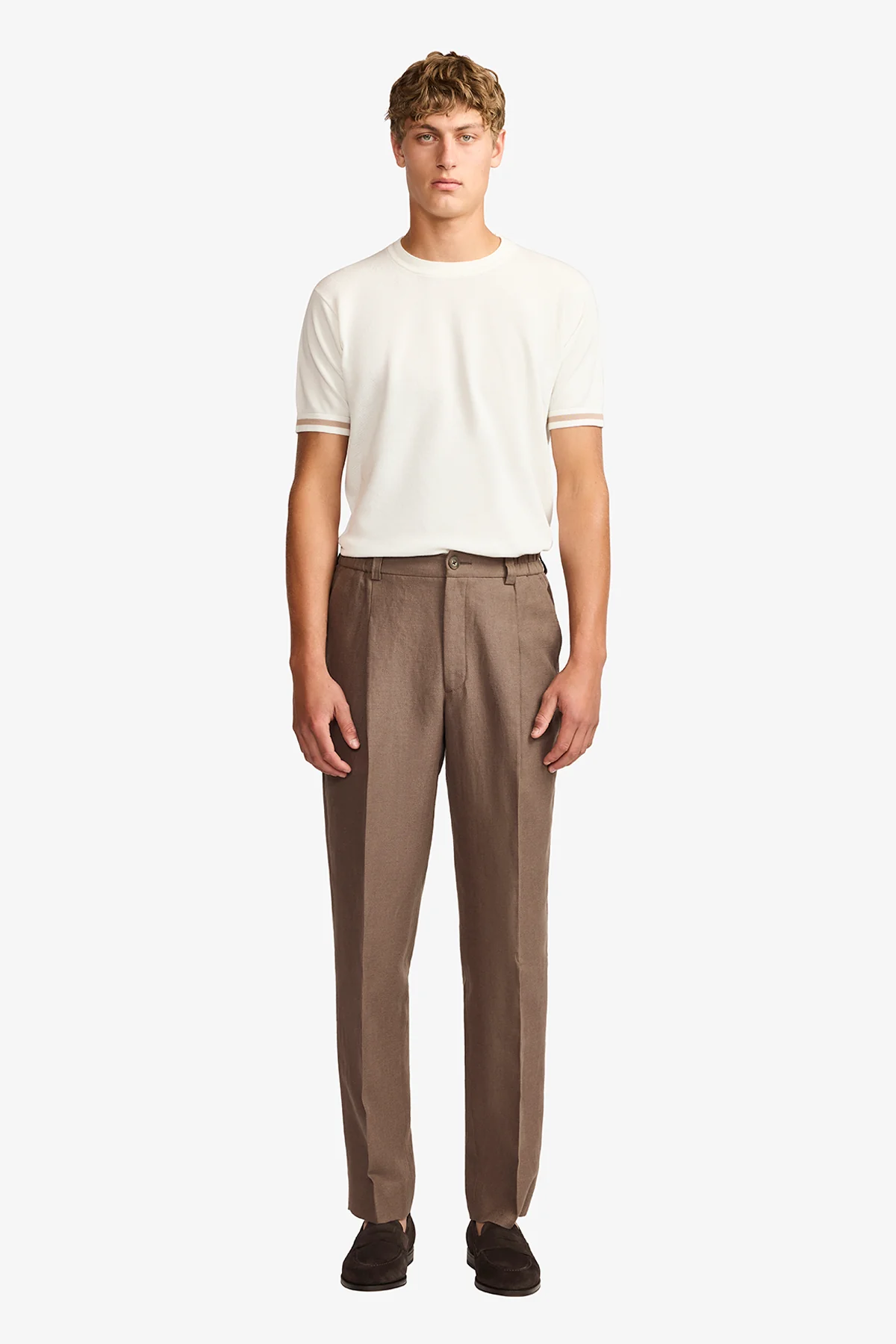 Knitted crew neck tee - White supima cotton - Image 2
