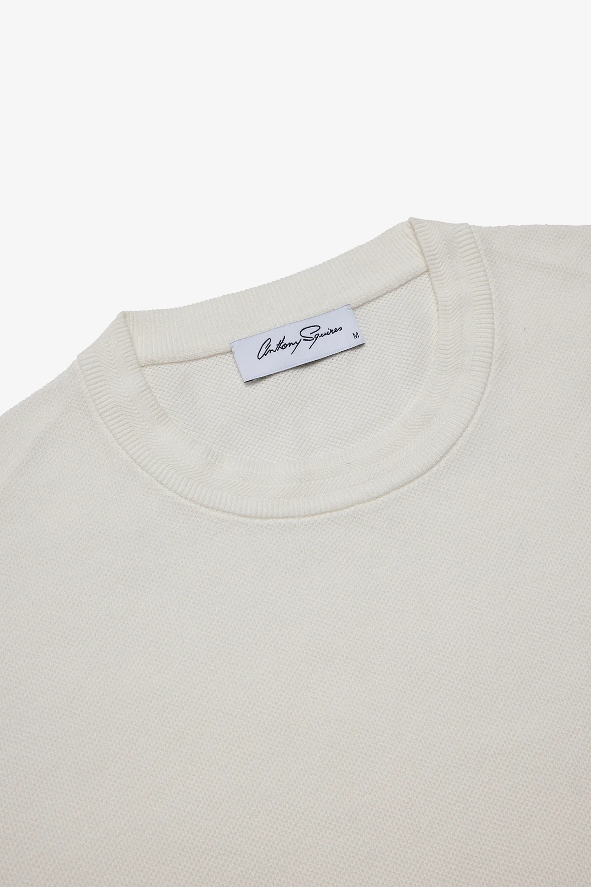 Knitted crew neck tee - White supima cotton - Image 3