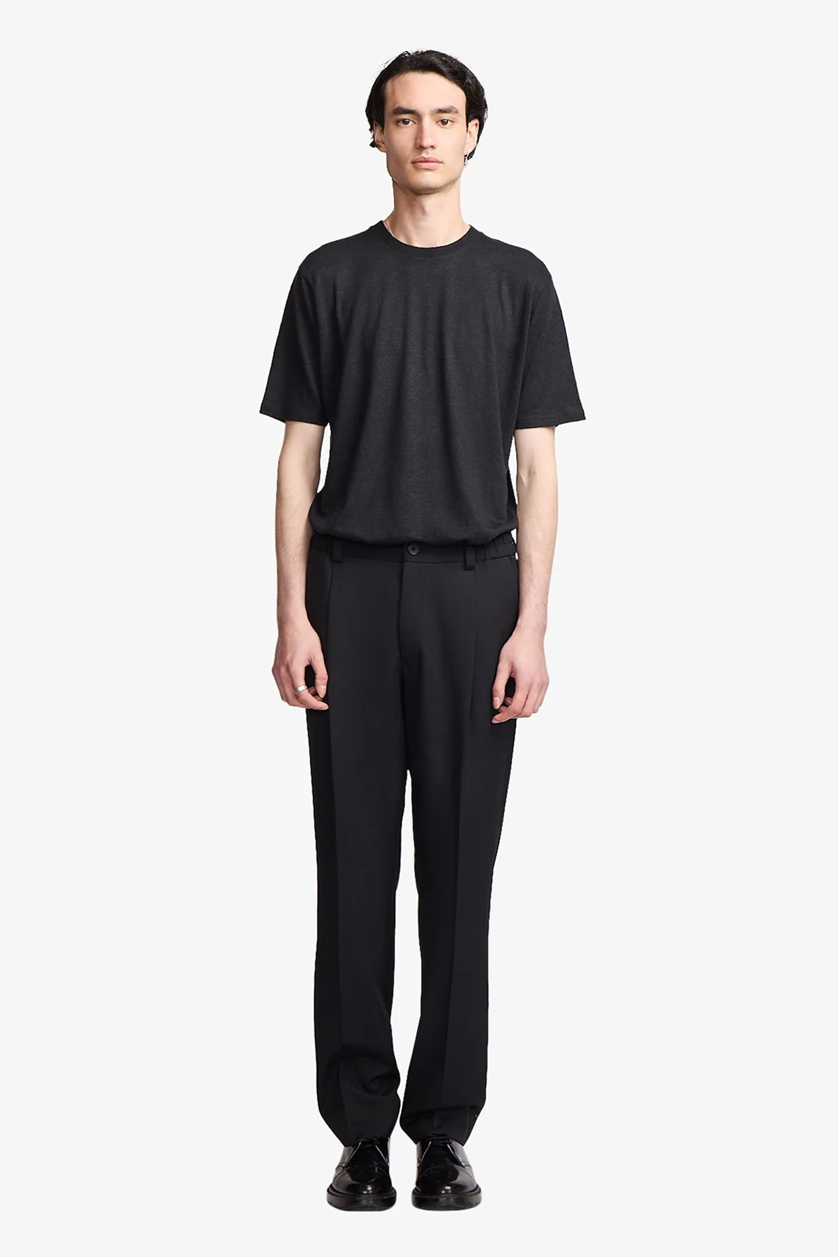 Black linen blend tee - Image 2