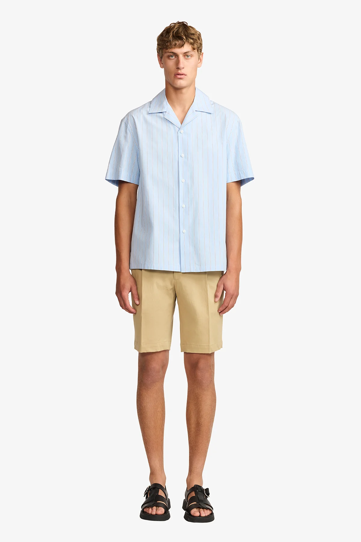 Ly blue stripe poplin S/S shirt - Image 2