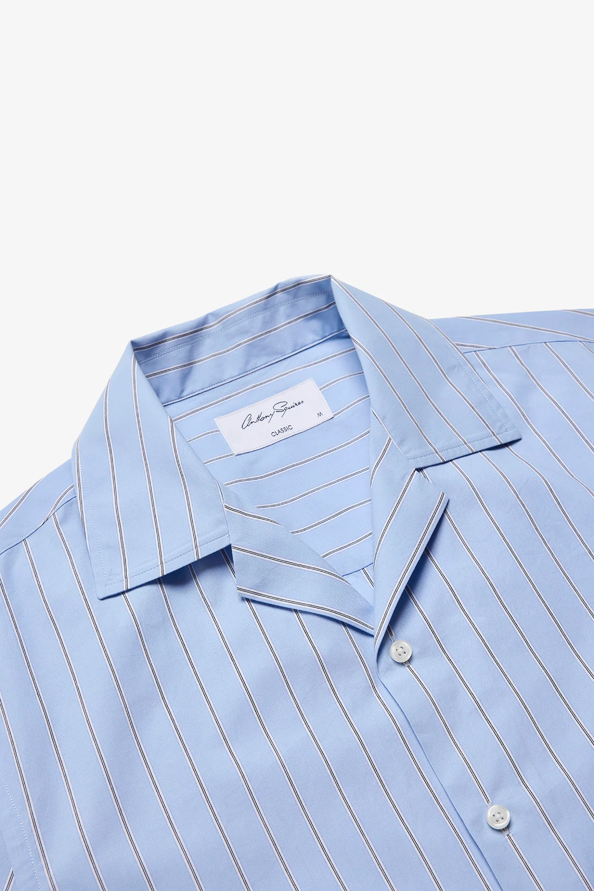 Ly blue stripe poplin S/S shirt - Image 3