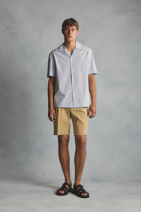 Ly blue stripe poplin S/S shirt - Image 8
