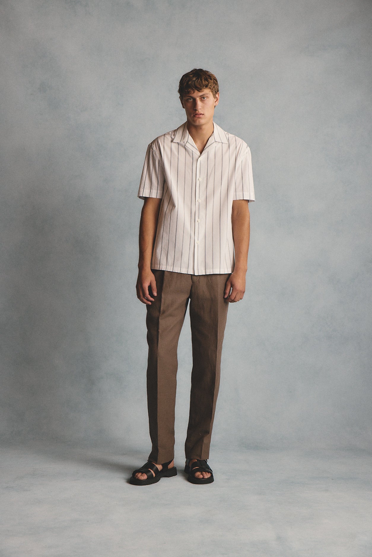 Ly white stripe poplin S/S shirt - Image 11