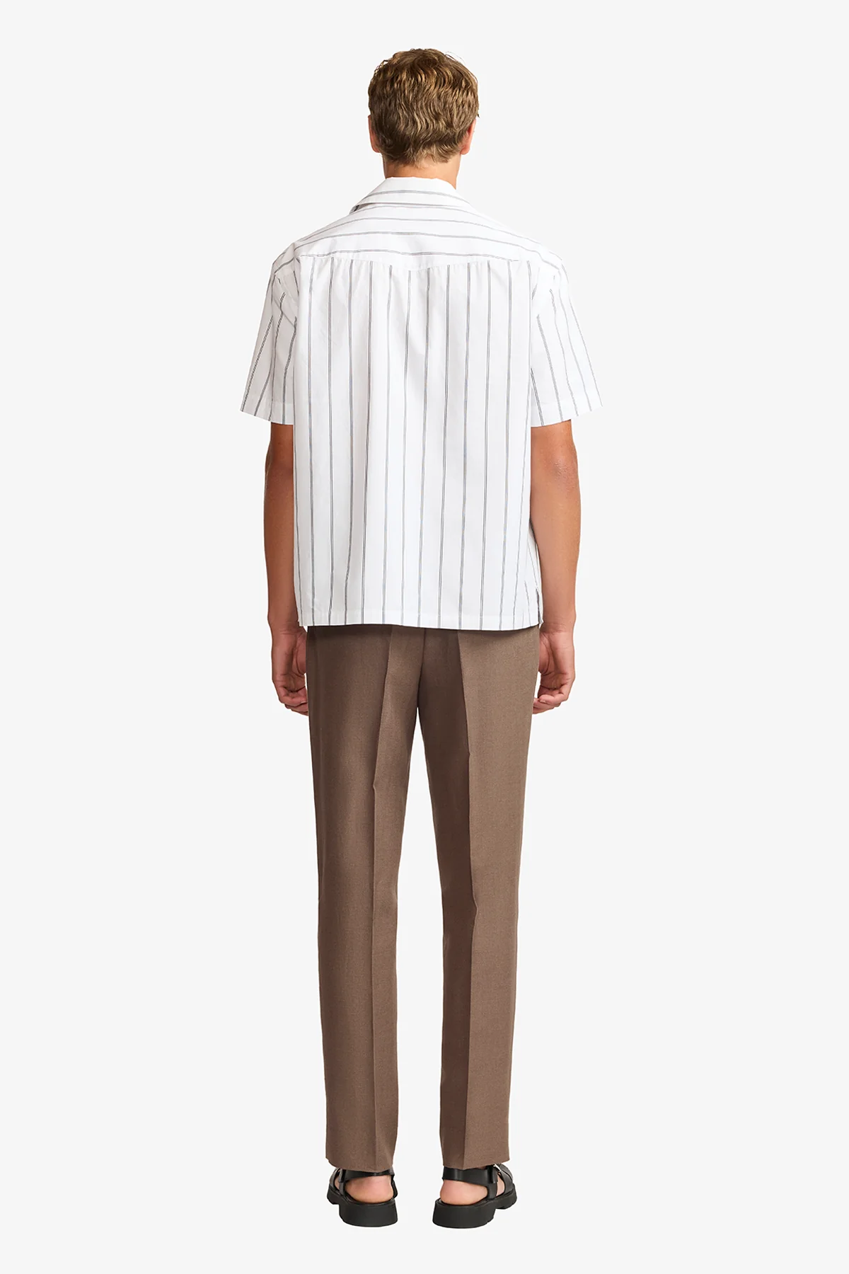 Ly white stripe poplin S/S shirt - Image 6