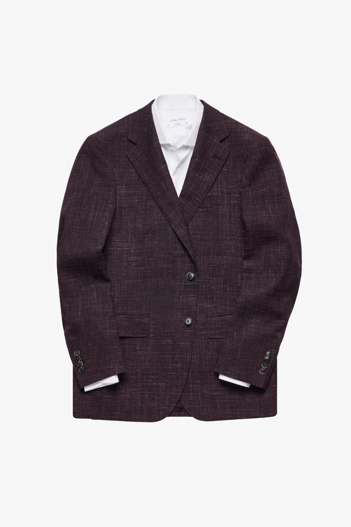 Marcus Blazer - Wool/Linen In Burgundy With Textured Slub Effect