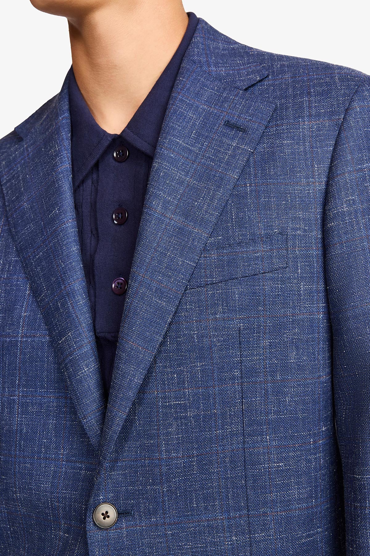 Marcus blazer - Wool/linen/silk in blue with flax - Image 10