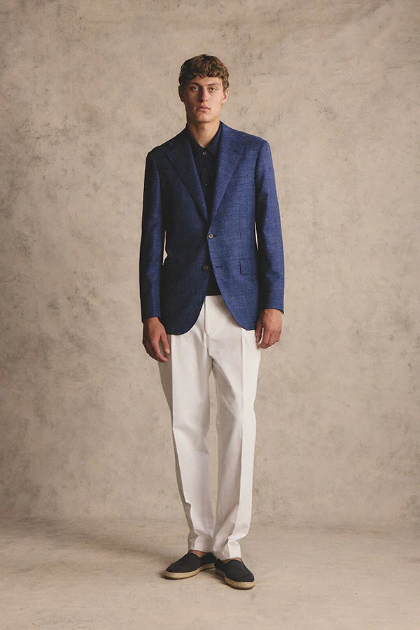 Marcus blazer - Wool/linen/silk in blue with flax - Image 12