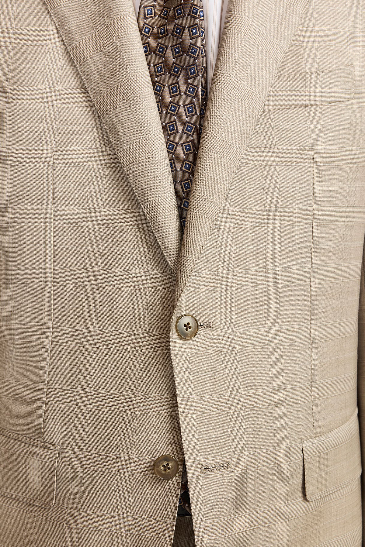 Mateo suit - Fawn tonal Prince of Wales check, in pure wool, super 110's - Image 11