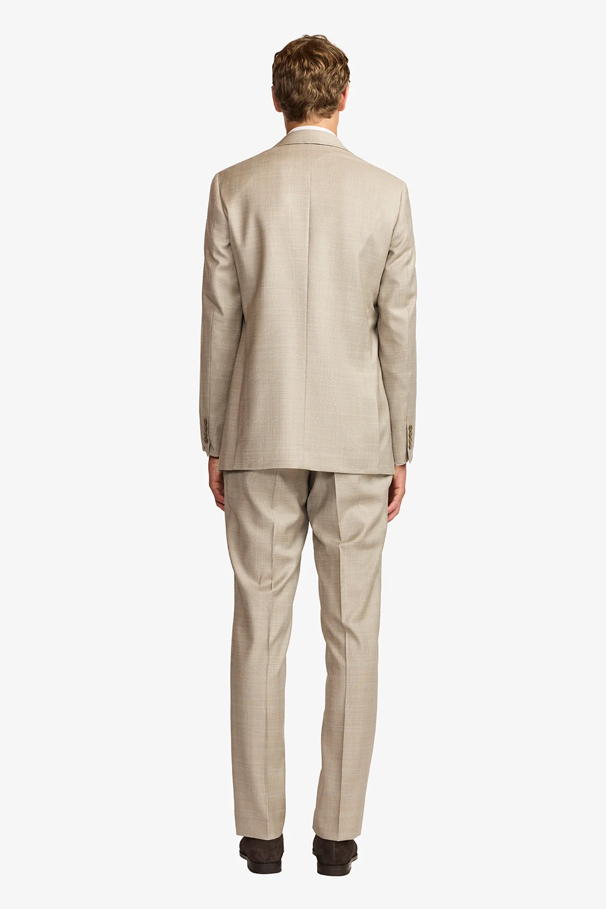 Mateo suit - Fawn tonal Prince of Wales check, in pure wool, super 110's - Image 9