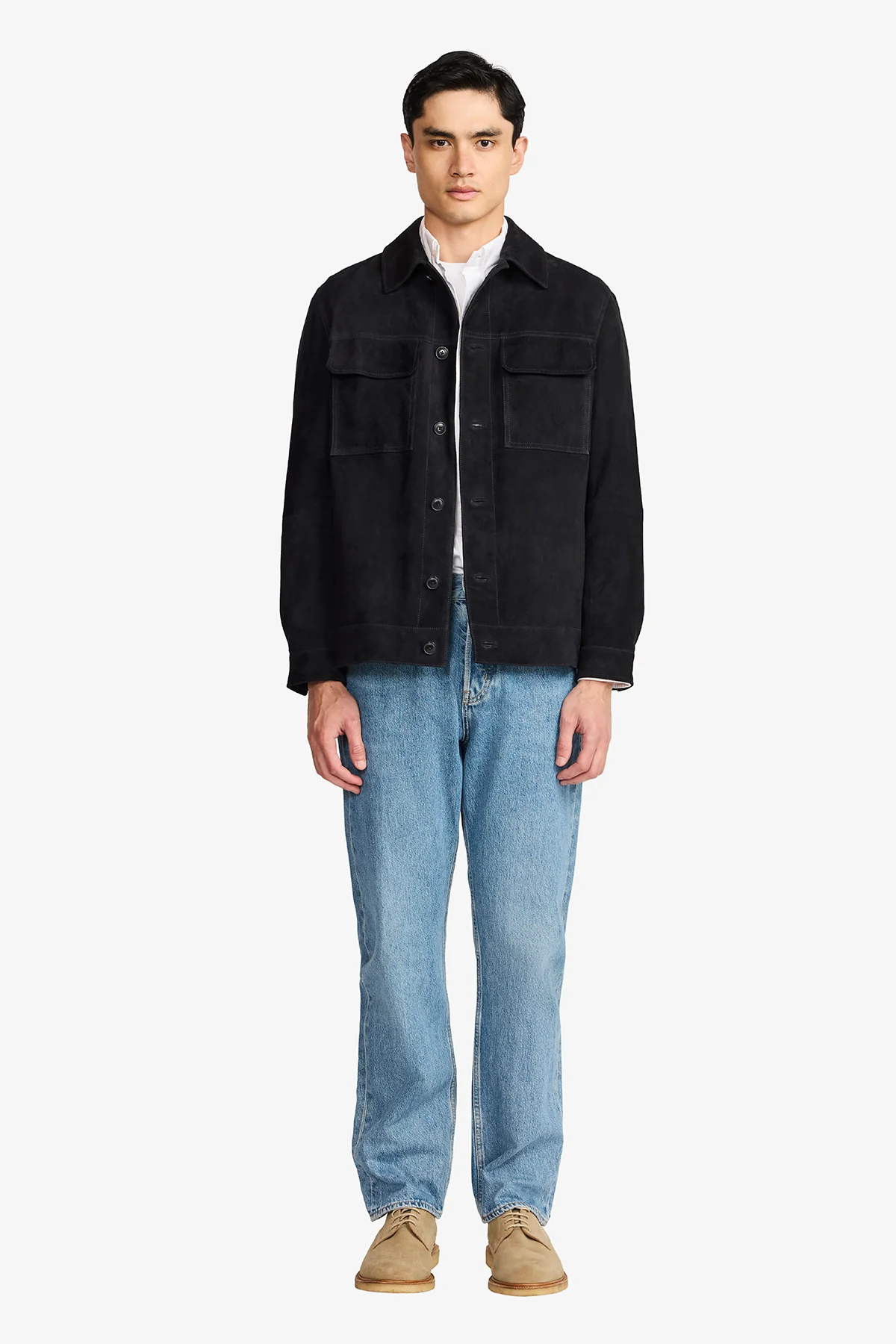 Mercer Navy Suede Jacket - Image 2