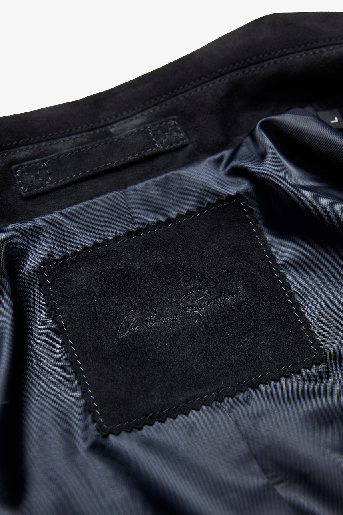 Mercer Navy Suede Jacket - Image 4