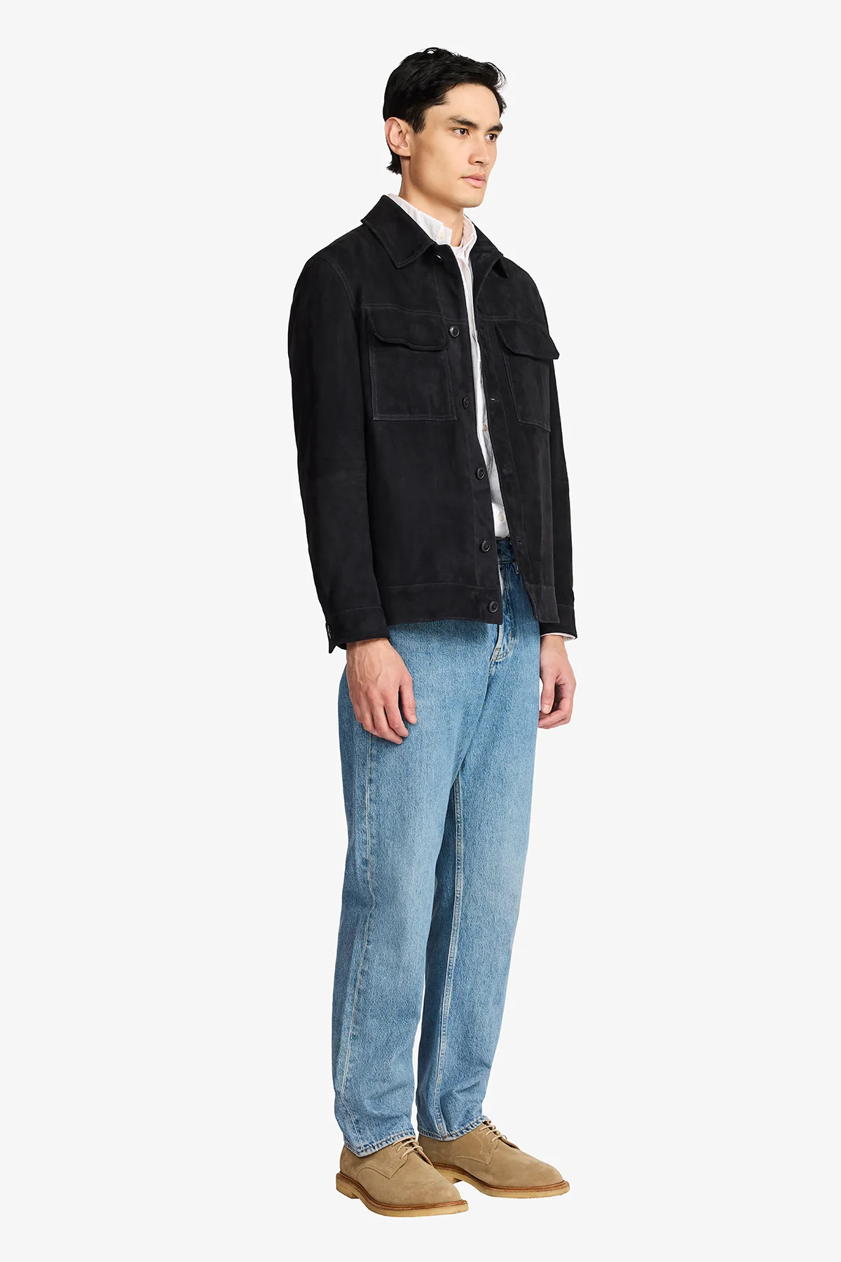 Mercer Navy Suede Jacket - Image 5