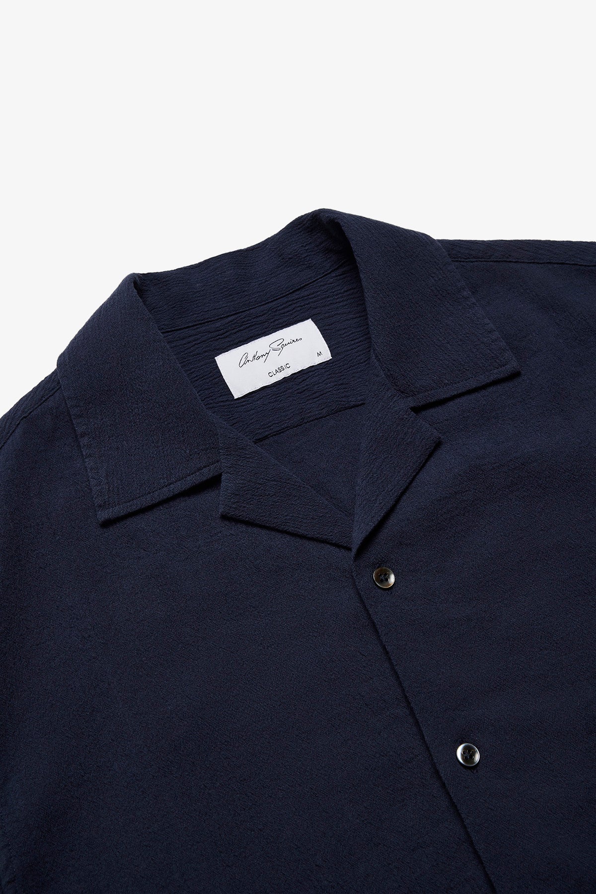 Navy seersucker S/S shirt - Image 3