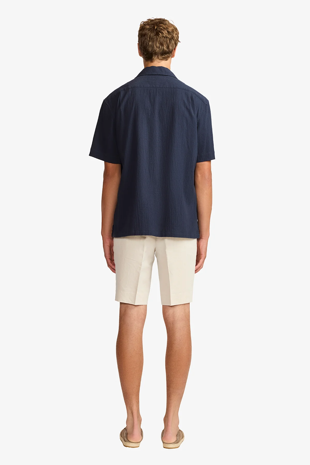 Navy seersucker S/S shirt - Image 6