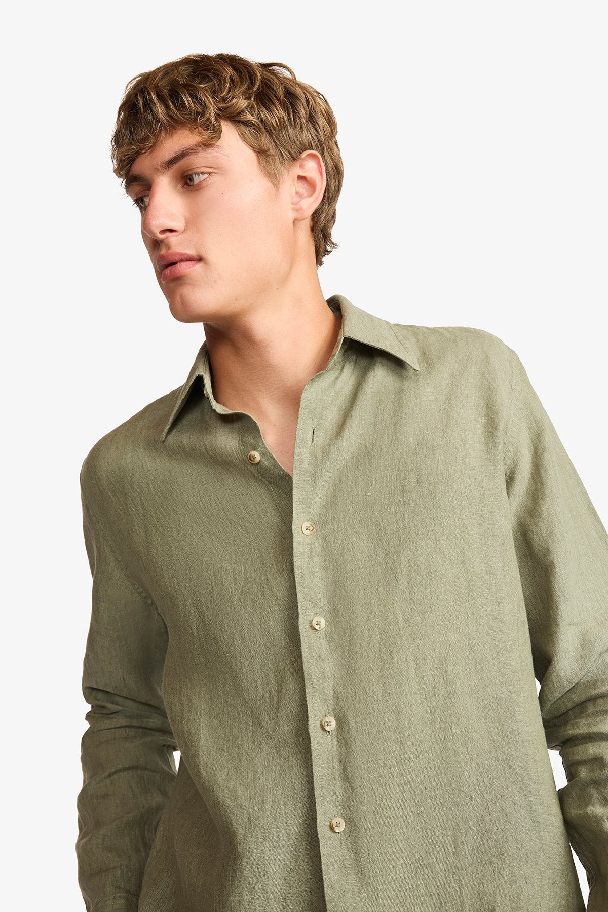 Quy olive linen shirt - Image 7