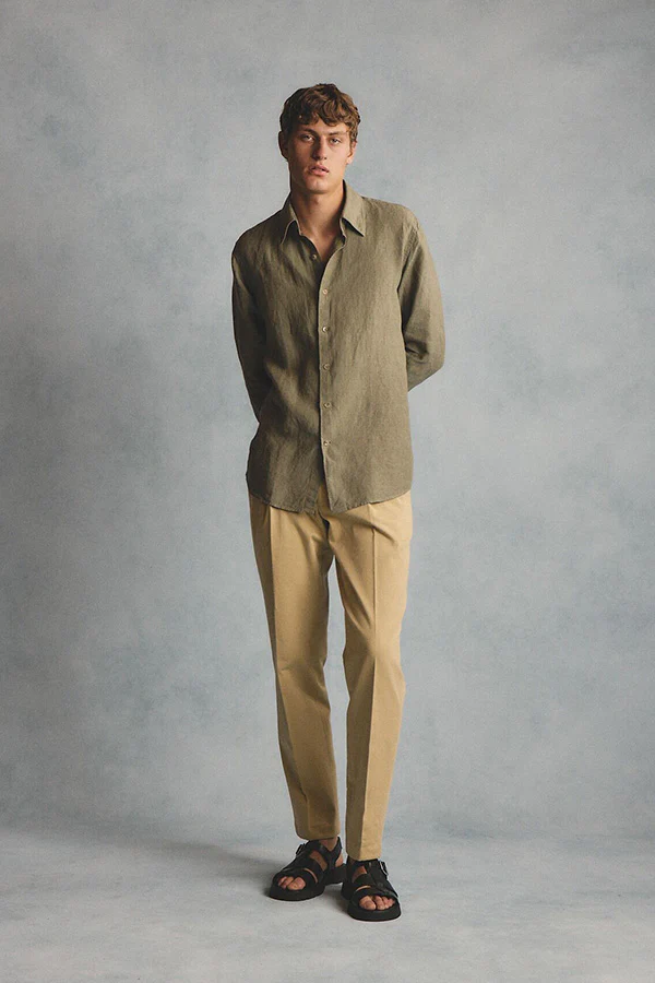 Quy olive linen shirt - Image 9