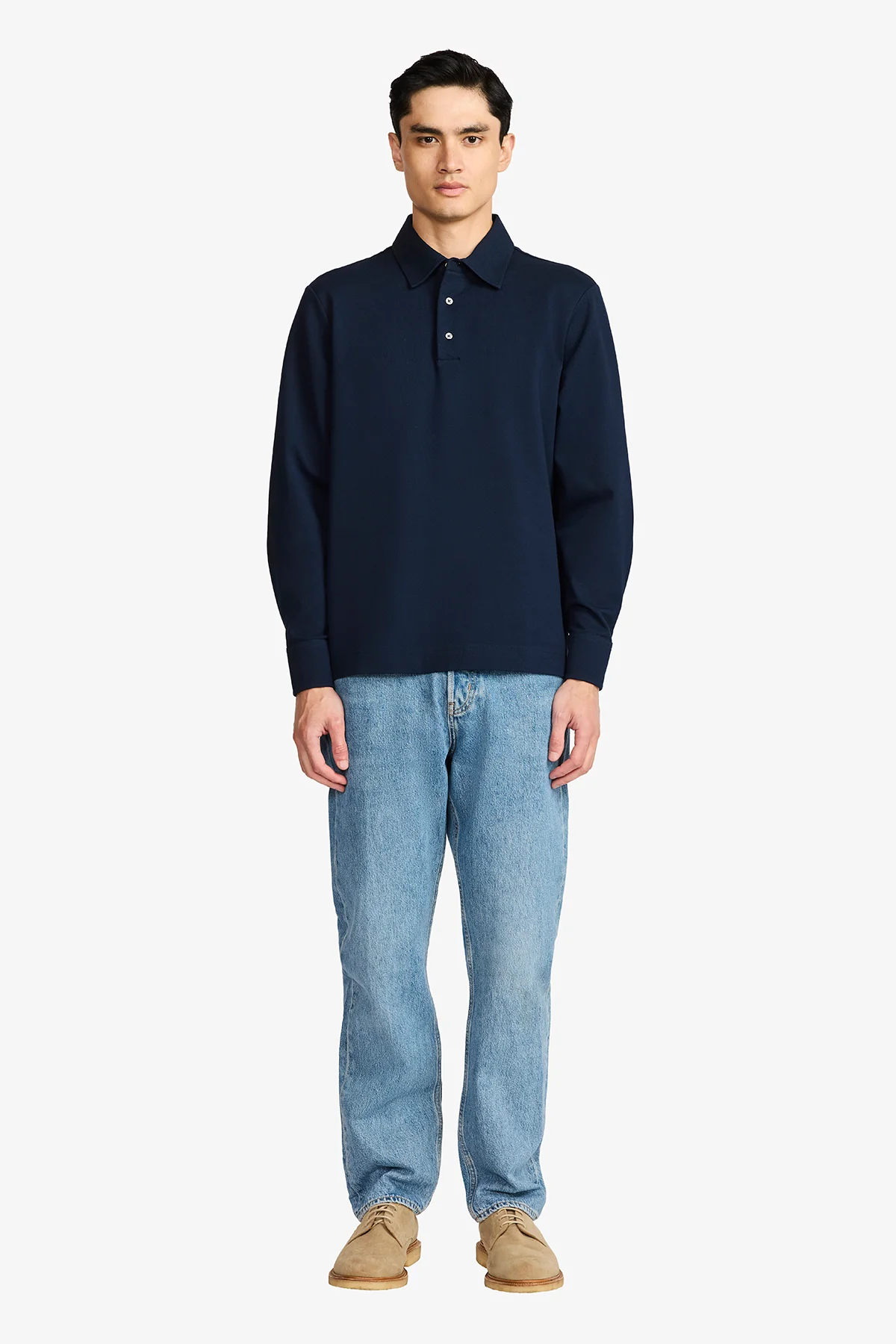 Raffa Navy Blue Knitted Polo - Image 2