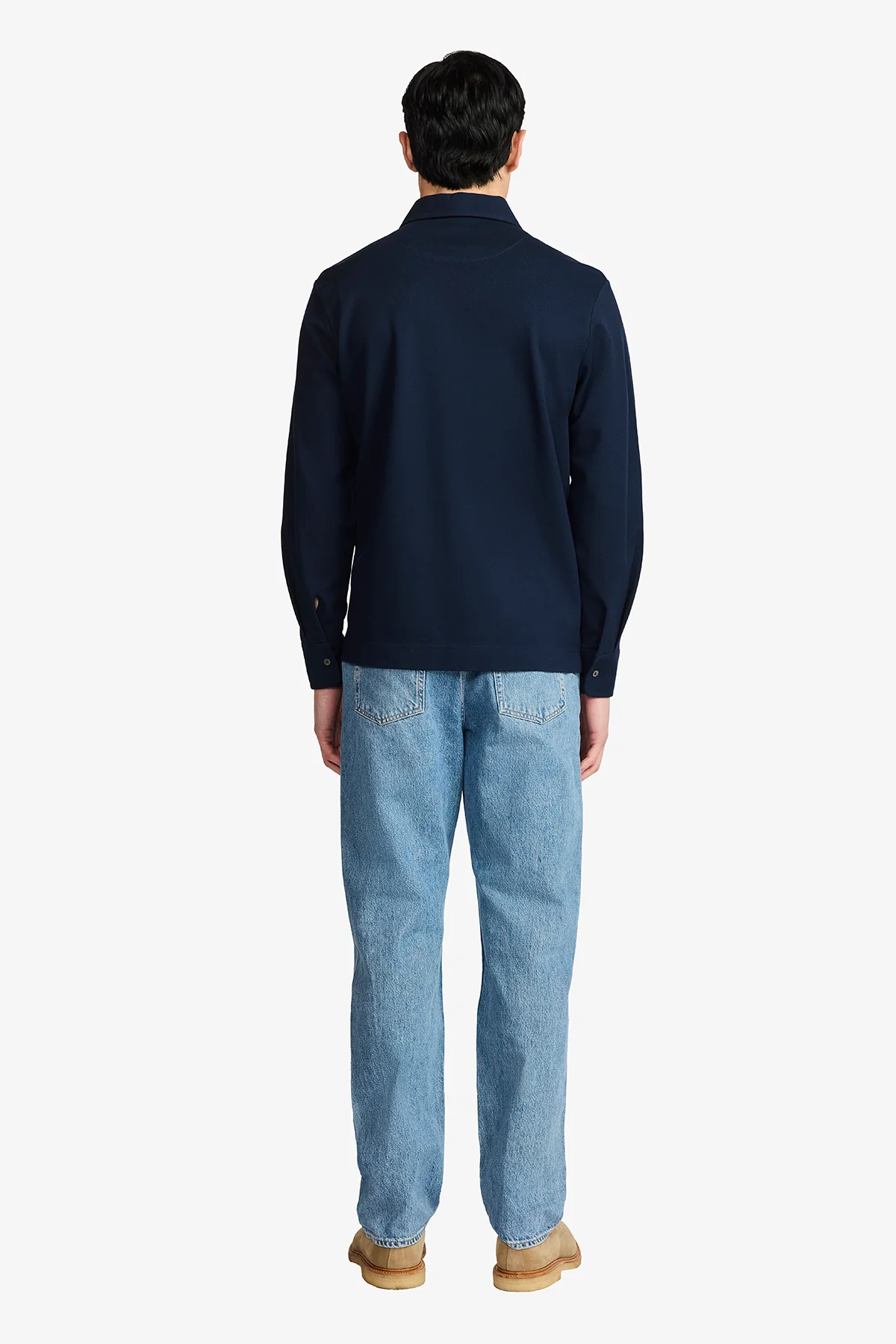 Raffa Navy Blue Knitted Polo - Image 5