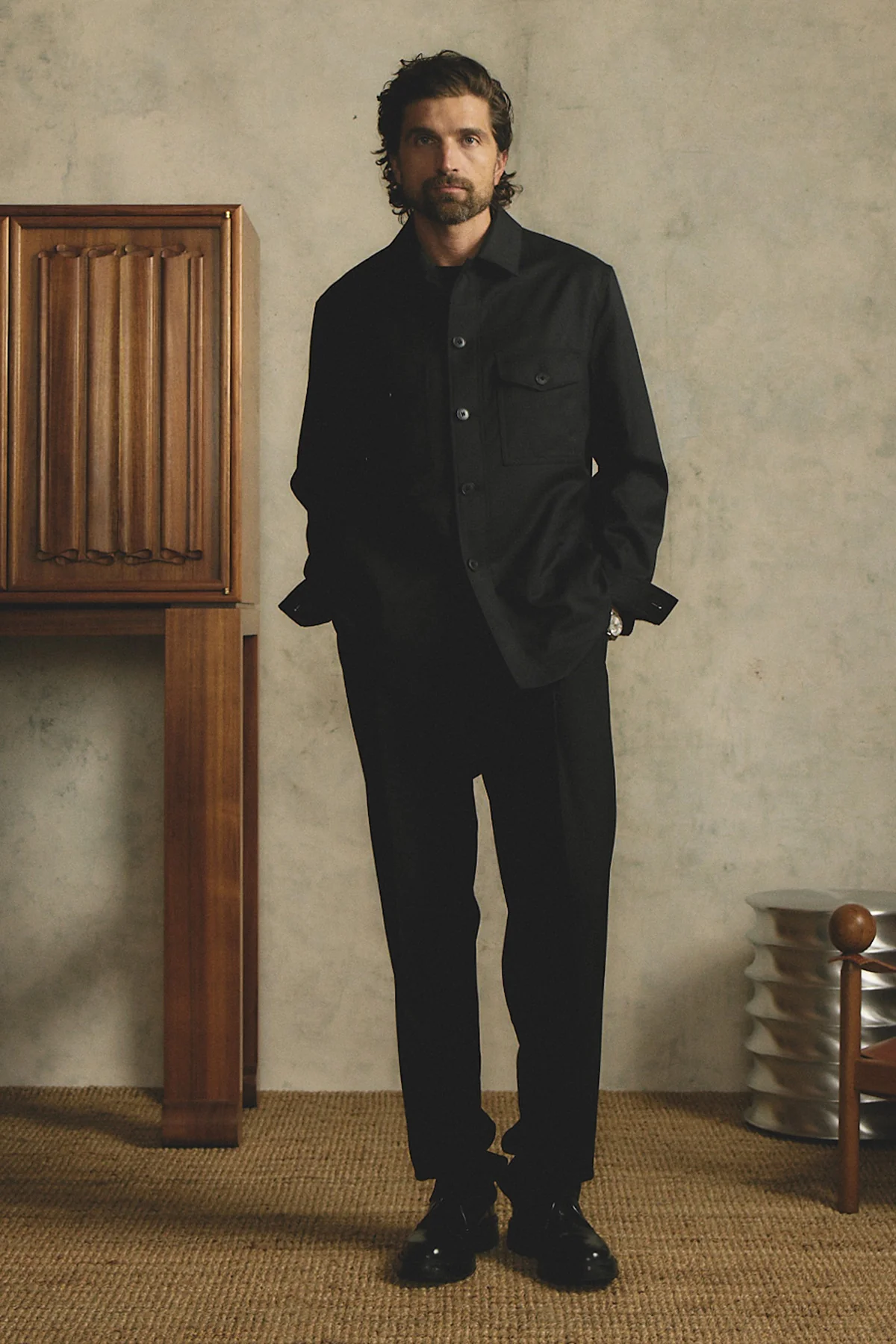 Saunder black twill jacket - Image 10