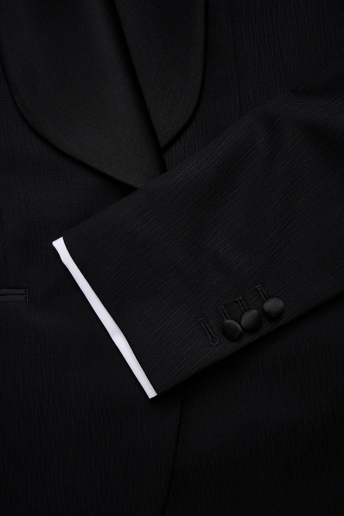 Shawn blazer - Wool in black with surface interest - Image 4