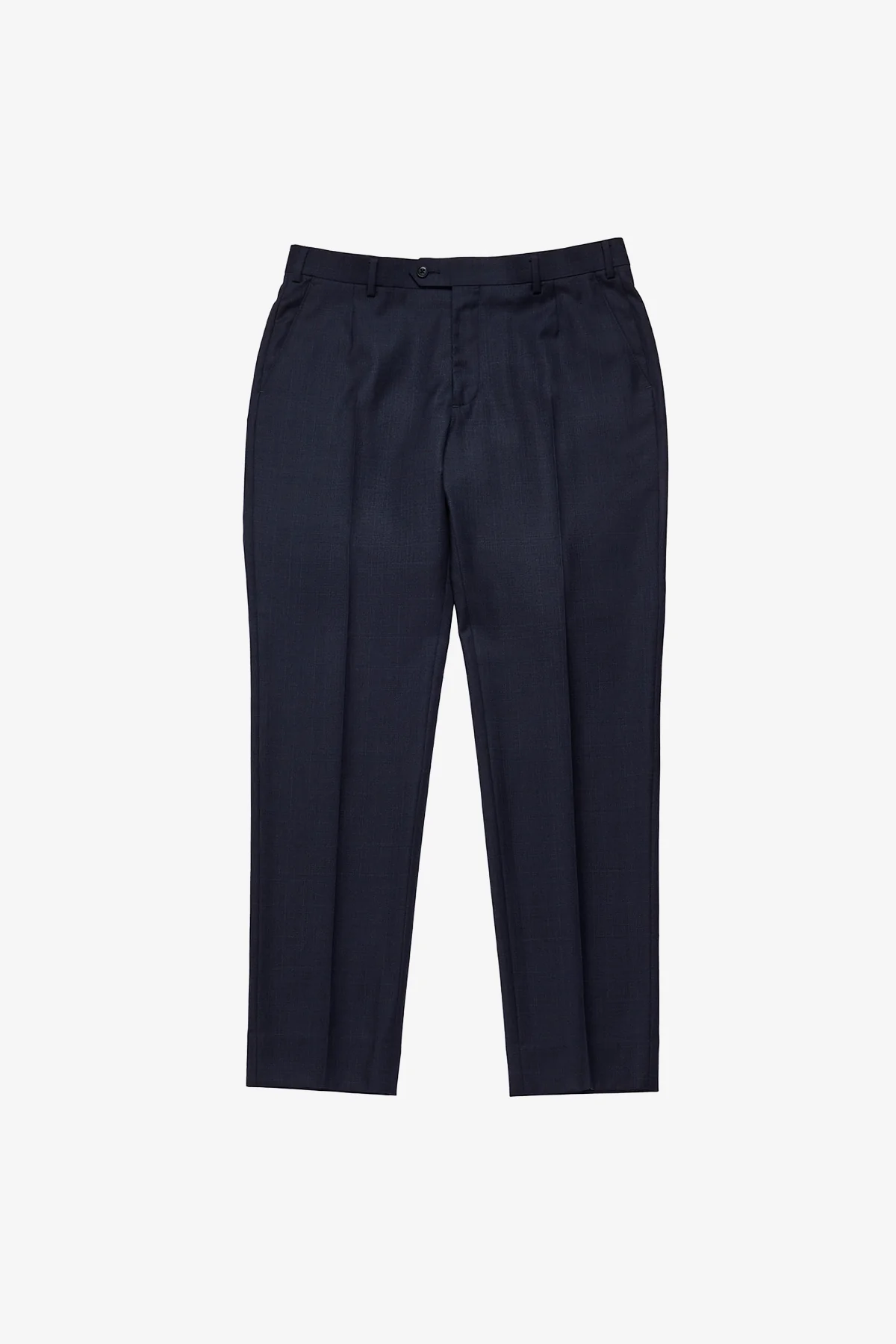 Slack trouser - Navy mulitcheck in pure wool, super 110's - Image 3