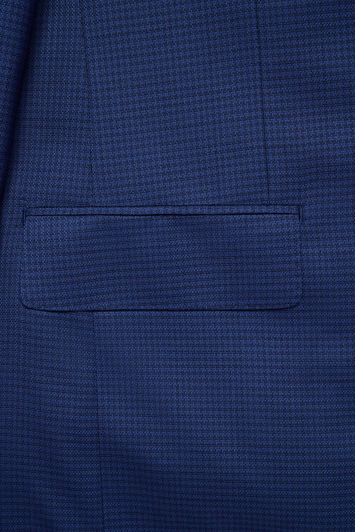 Stokes suit - Mid blue micro houndstooth, in pure wool, super 110's - Image 6