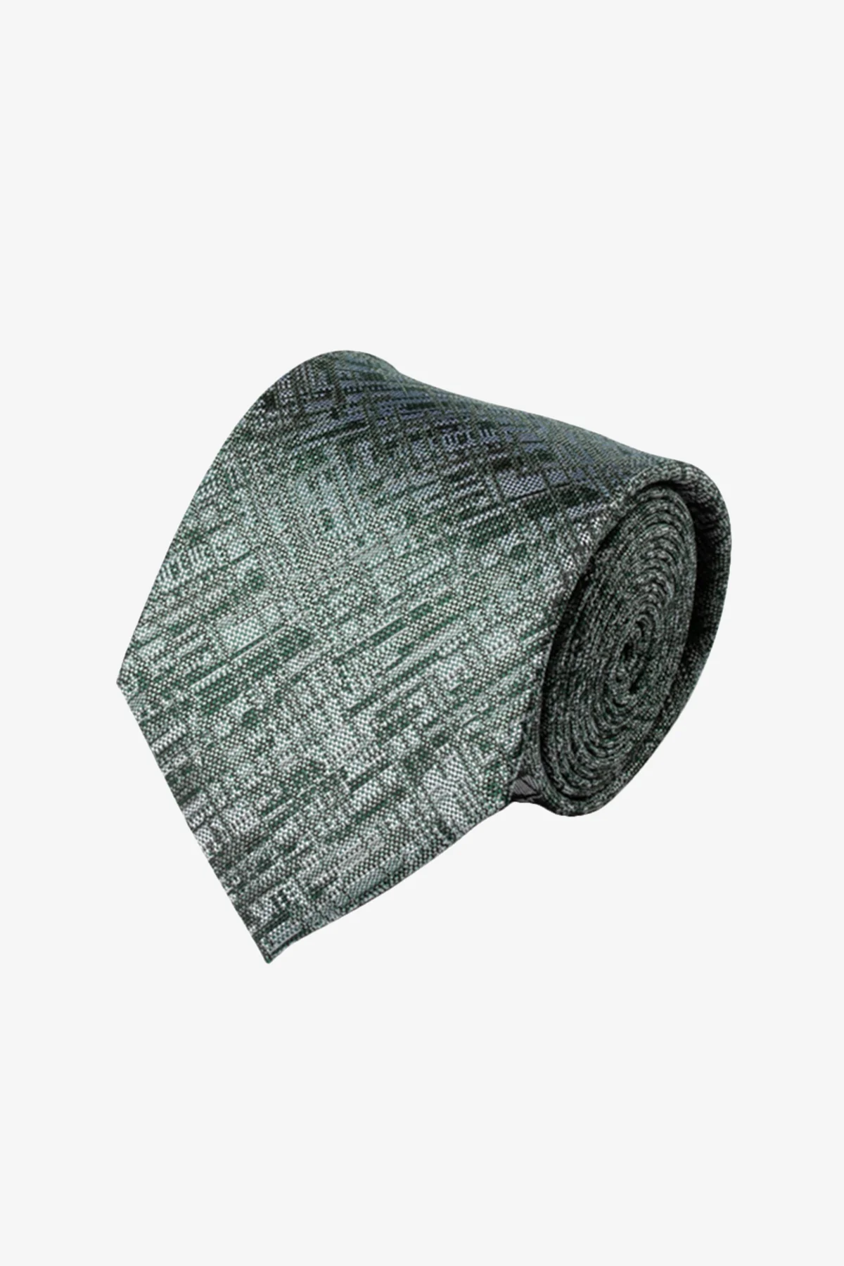 Tie - Silk green micro design