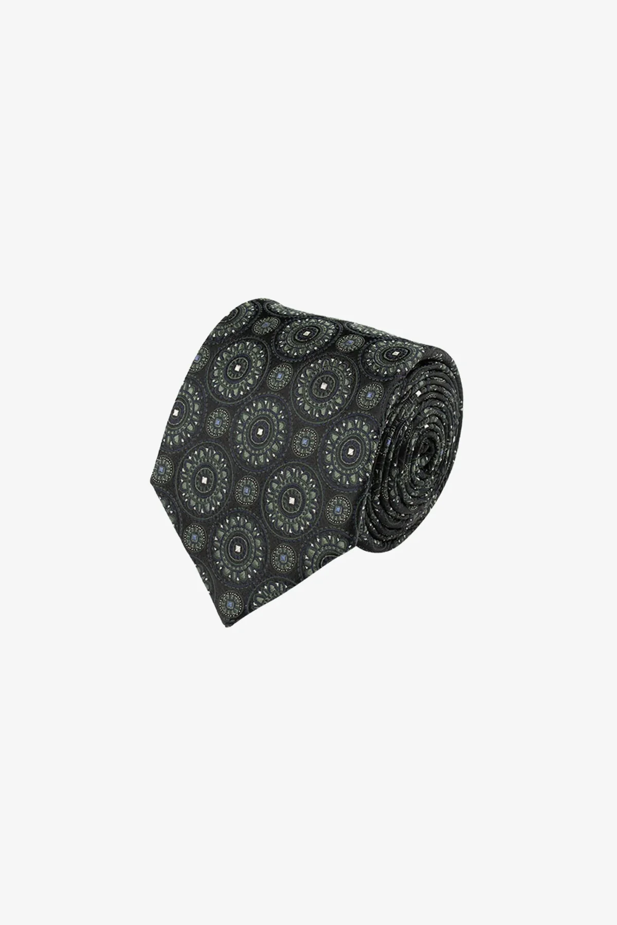 Tie - Silk green pattern