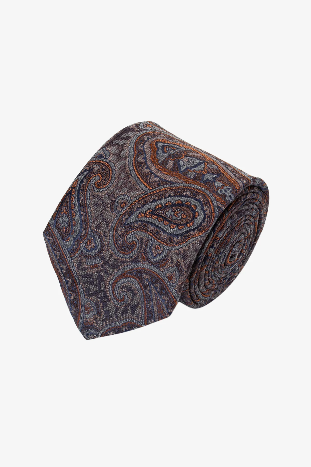 Tie - Silk orange paisley