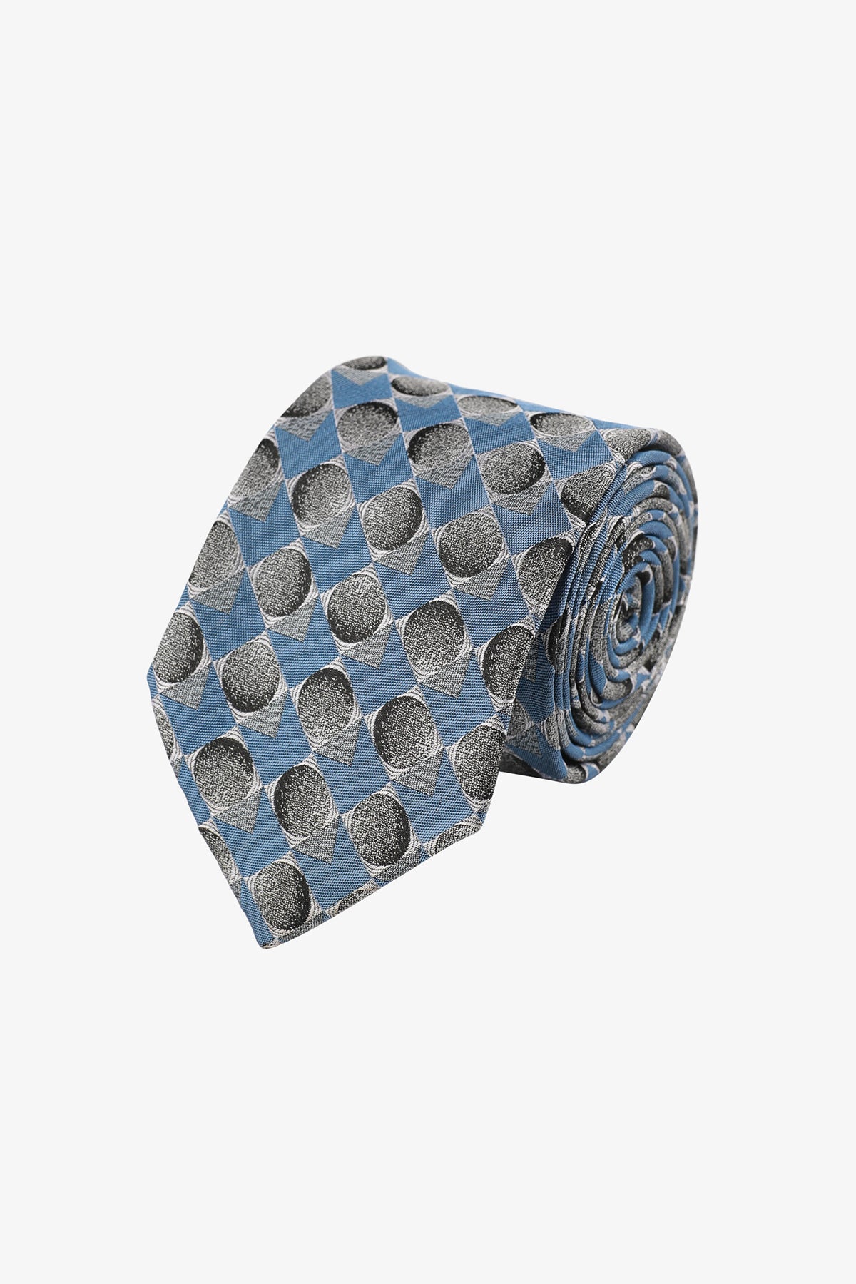 Tie - Silk blue geometric