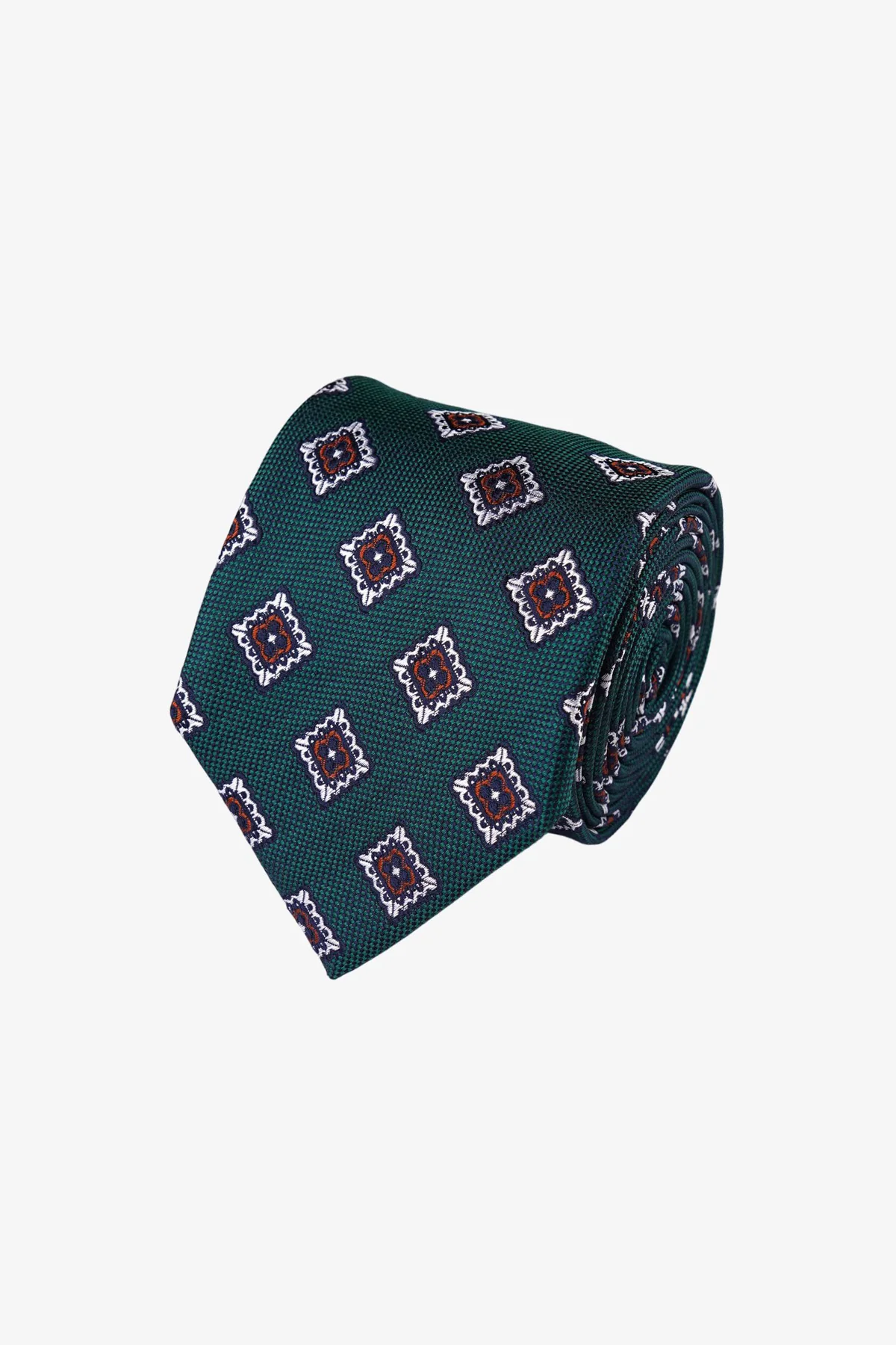 Tie - Silk Green Pattern