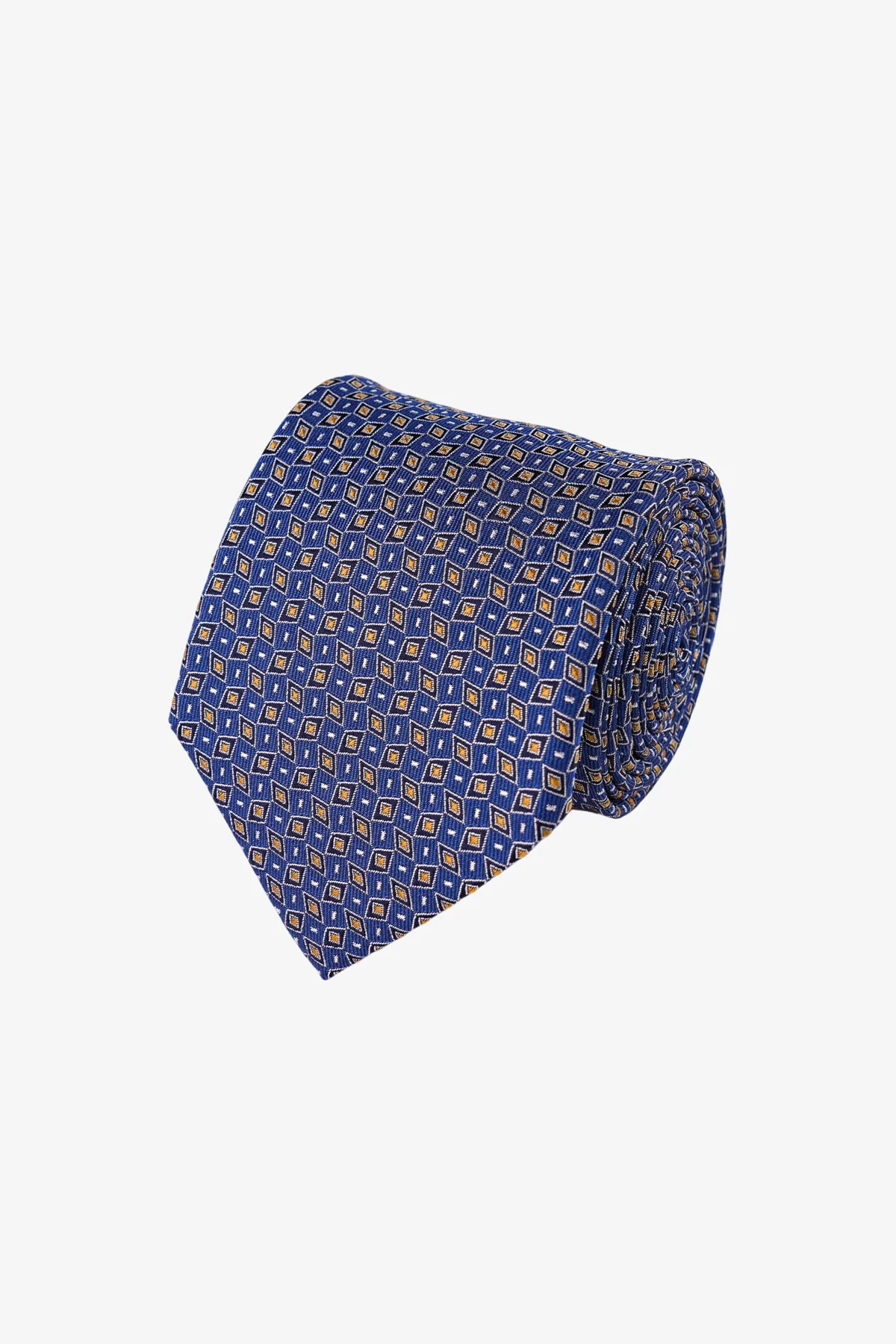 Tie - Silk Navy Geometric